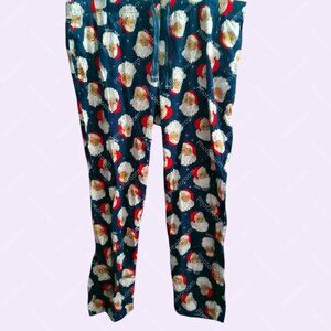 Old Navy match the fam! flannel set cocoa santa claus pj pajamas bottoms in navy